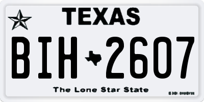 TX license plate BIH2607