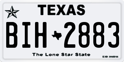 TX license plate BIH2883