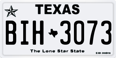 TX license plate BIH3073