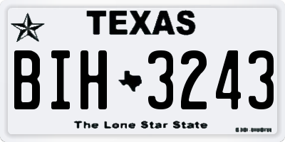 TX license plate BIH3243