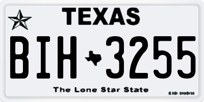 TX license plate BIH3255