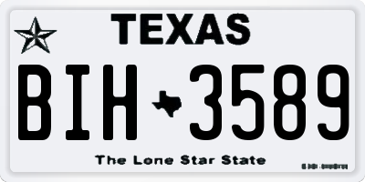TX license plate BIH3589