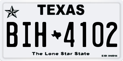TX license plate BIH4102