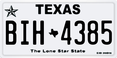 TX license plate BIH4385
