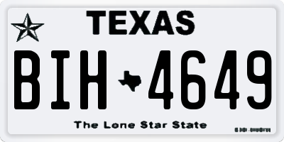 TX license plate BIH4649