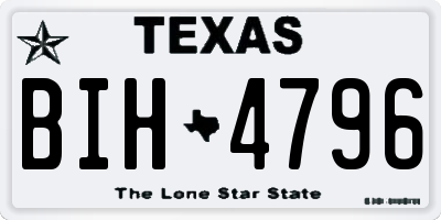 TX license plate BIH4796