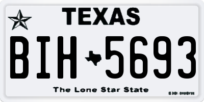 TX license plate BIH5693