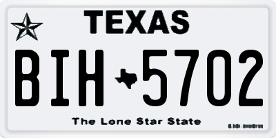 TX license plate BIH5702