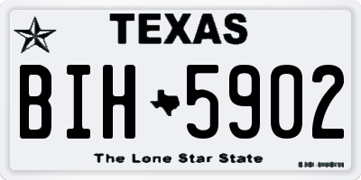 TX license plate BIH5902