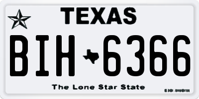 TX license plate BIH6366