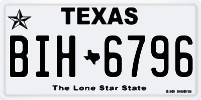 TX license plate BIH6796
