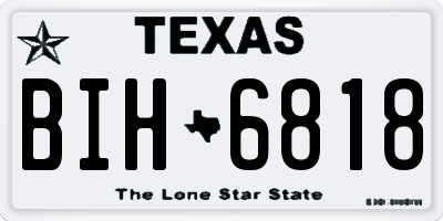 TX license plate BIH6818