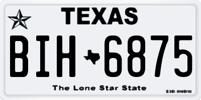 TX license plate BIH6875