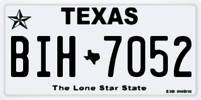TX license plate BIH7052