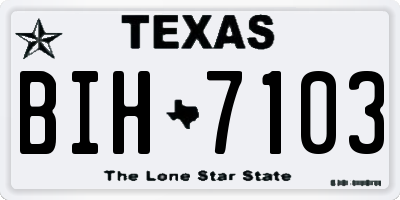 TX license plate BIH7103