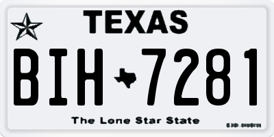 TX license plate BIH7281