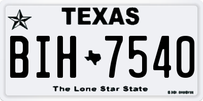 TX license plate BIH7540