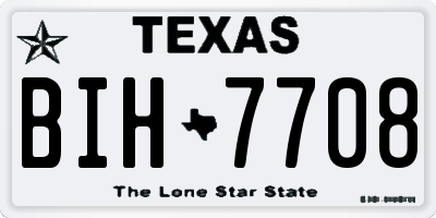TX license plate BIH7708