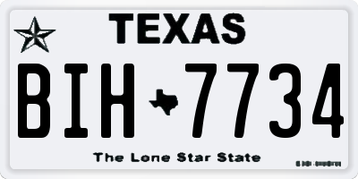 TX license plate BIH7734