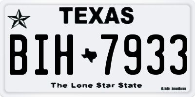 TX license plate BIH7933