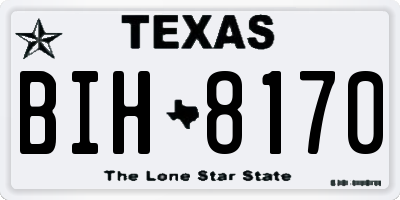 TX license plate BIH8170