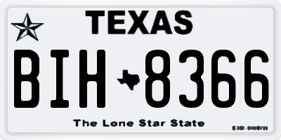 TX license plate BIH8366