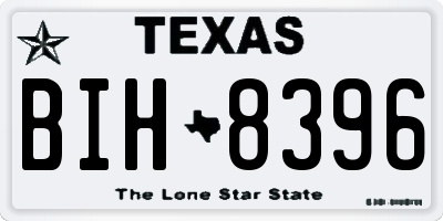 TX license plate BIH8396