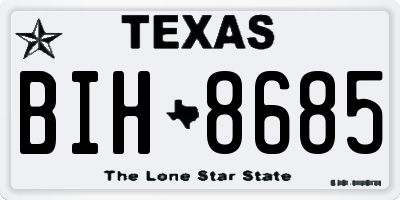 TX license plate BIH8685