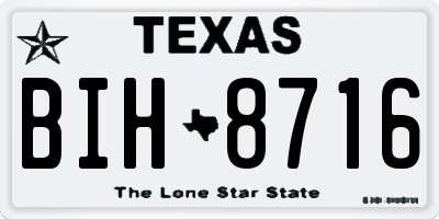 TX license plate BIH8716