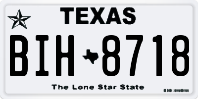 TX license plate BIH8718
