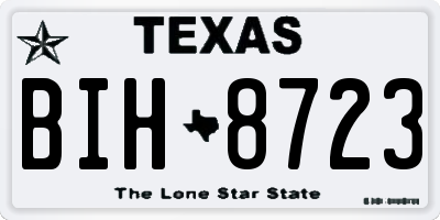 TX license plate BIH8723