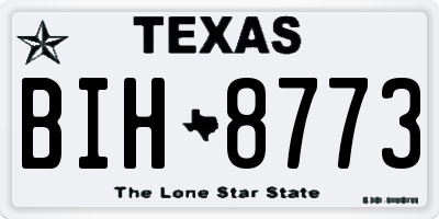 TX license plate BIH8773