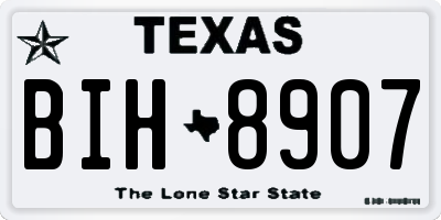 TX license plate BIH8907