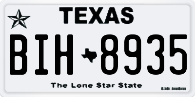 TX license plate BIH8935