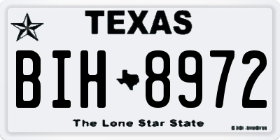 TX license plate BIH8972