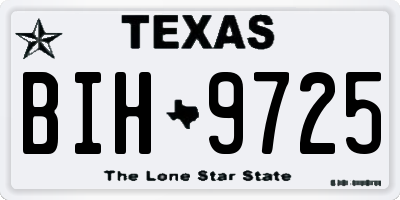 TX license plate BIH9725