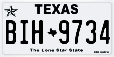 TX license plate BIH9734