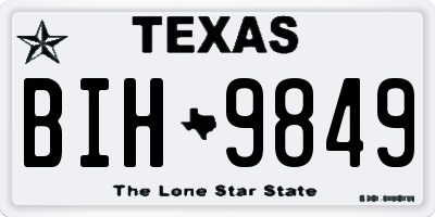 TX license plate BIH9849