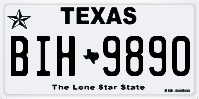 TX license plate BIH9890