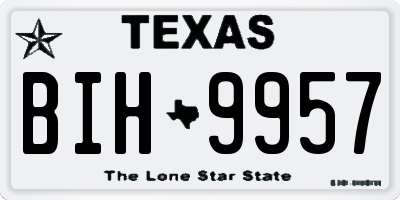 TX license plate BIH9957