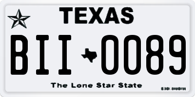 TX license plate BII0089