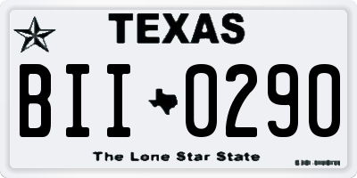 TX license plate BII0290