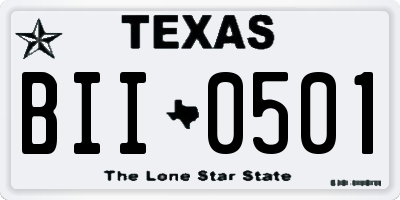 TX license plate BII0501