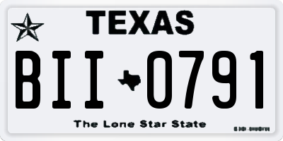 TX license plate BII0791
