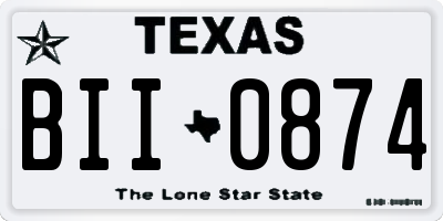 TX license plate BII0874