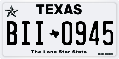 TX license plate BII0945