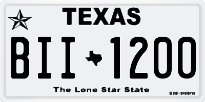 TX license plate BII1200
