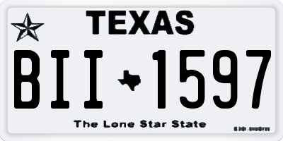 TX license plate BII1597