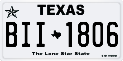 TX license plate BII1806