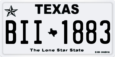 TX license plate BII1883